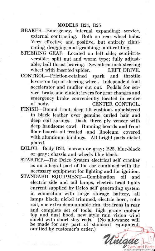 1914 Buick Specifications Page 22